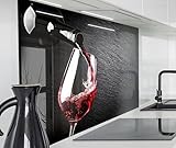 timalo Herd Spritzschutz Wand Spüle, Küche Küchenrückwand Glasoptik | Acryl Glas 2mm | Glasrückwand Acrylglas Küchenpaneele Rückwandschutz Platte | 60x52cm Rotwein Schieferp