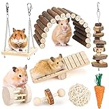 BBjinronjy Hamster-Kauspielzeug-Set für kleine Tiere, Molarspielzeug, Zahnpflege, Holzzubehör für Meerschweinchen, Chinchillas, Rennmäuse, Mäuse, Ratten, M