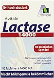 Avitale Lactase 14000 FCC, 80 Tabletten im Spender, 1er Pack (1 x 30 g)