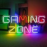 ineonlife Gaming Zone Neon Schild Buntes LED Gaming Neon Licht für Wand Dekor Brief Neon Licht Zeichen für Spielraum, Spiel Zone, Mann Höhle, Geschenke für Gamer, Jungen, M
