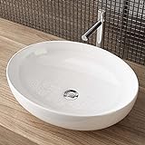 Waschbecken24 | Premium Waschbecken mit Lotus-Effekt für das Badezimmer und Gäste-WC (51x40x13cm, Weiß / A588)
