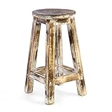 Divero Rustikaler Vintage Hocker ALCANAR aus Holz – Farbe: g