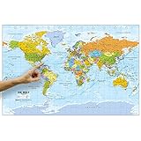 ORBIT Globes & Maps - Politische Weltkarte in deutsch als Poster, ca. 88x58cm, Aktuell 2023, Karte der Welt, Maßstab 1:46.400.000 M