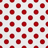 HEKO PANELS Stoff Oxford Wasserdichte Meterware Canvas-Stoff Polyester Stoff Zum Nähen Nähstoffe Dekostoffe Wasserabweisend Blickdicht Gepunktet Rot Weiß 3 Meter 155 x 300