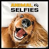 Animal Selfies 2024 großer Wandkalender von Fresh Publishing, Größe 302 mm x 604 mm (offen), dickes und stabiles umweltfreundliches (FSC) Pap