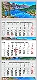 XXL Monatskalender 2024 Berge See Kanada B-Ware mit 3 Monate Foto Kalender Gebirge Alpen Motiv Wandkalender ohne Werbung Fotokalender Bürokalender Mehrblockkalender (B-Ware 3 Monatskalender)