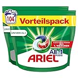 Ariel Waschmittel Pods All-in-1, Waschmittel 104 Waschladungen, Universal+, Kraftvolle Fleckenentfernung in nur 1 Waschgang