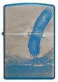 ZIPPO – Sturmfeuerzeug, Flying Eagle, 360° Photo Image, High Polish Blue, nachfüllbar, in hochwertiger Geschenkbox