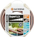 Gardena Premium SuperFLEX Schlauch 13 mm (1/2 Zoll), 20 m: Gartenschlauch mit Power-Grip-Profil, 35 bar Berstdruck, hochflexibel, formstabil, UV-beständig (18093-20) schwarz, Polyvinylchlorid (PVC)
