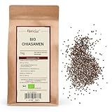 Kamelur 1kg BIO Chiasamen schwarz – Chia Samen BIO ohne Zusätze für Porridge & Co. - BIO Chia Saat in biologisch abbaubarer Verpackung