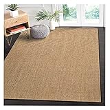 Handgefertigter Sisal-Teppich mit rutschfester Unterseite, Jute-Teppich zum Kratzen von Katzen, Balkon, Leinenteppich, Schlafzimmer und Wohnzimmer, Heimdekoration in Beig
