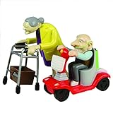 Bluw B00G1212 27470 Rennen Oma und Opa, Aufziehspielzeug, Kunststoff, 2er Set-das Grannies Geschenk für Großeltern Aufziehfiguren mit Rollator und Mob