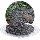 Schicker Mineral – Basaltsplitt 25kg aus Deutschland – Ziersplitt anthrazit aus Basalt in verschiedenen Größen von 2-56mm – Basaltbruch Naturstein ideal zur Garten-, Hof- & Weggestaltung