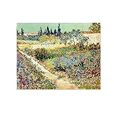 MOBYAT Kunstdrucke Reproduktionen berühmter Gemälde„Der Garten von Arles“Bilder Mit Leinwand-Kunstbild für Heimdekoration 20x25cm(8x10in) R