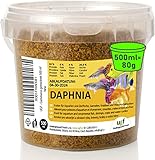 UGF - Premium Daphnia Wasserflöhe, 500 ml (80 g) Eimer, Getrocknet Fischfutter Aquarium, Aquarium Futter, Snacks für Z