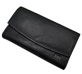 myledershop Echt Büffelleder Kellnerbörse/Geldbörse/Geldbeutel/Portemonnaie/Portmonaise/Geldtasche/Portmonee MJ-Design-Germany in Schw