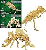 Matty's Toy Stop Deluxe Großes 3D-Dinosaurier-Holzpuzzle-Bastelset, T-Rex Tyrannosaurus (90,9 cm) und Stegosaurus (71,9 cm), Geschenk-Set – 2 Stück