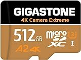 [5 Jahre kostenlose Datenwiederherstellung] GIGASTONE 512GB Micro SD Karte, 4K Kamera Extreme MAX, bis zu 160/130 MB/s, MicroSDXC Speicherkarte für Gopro Drohne DJI Switch, A2 V30 U3 +Adap