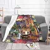 Wurton Ultraweiche Mikro-Flanelldecke mit San Francisco-Druck, leicht, gemütliches Dekor für Bett, Couch, Sofa, 152,4 x 127,7