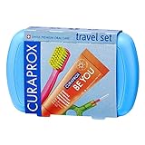 Curaprox Travel-Set Blau - Zusammensteckbare Reisezahnbürste CS 5460 + «Be You»-Reisezahnpasta + 2 Interdentalbürsten CPS prime 07 und 09 - Reise-Zahnpflege-Set 9,5 cm x 6