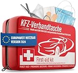 HELDENWERK KFZ Verbandstasche nach aktueller Norm 2024 - Europaweit Nutzbar - Erste Hilfe Set Auto Verbandskasten DIN 13164:2022 (StVO konform)