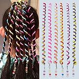 SwirlColor Haarschmuck Mädchen Frauen, 6 Stück Bunte Haar Haarreifen Haarband mit Strass Flechthilfe Haare Styling Zubehö