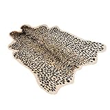 Amosfun Leoparden-Print, Kunst-Plüsch-Teppich mit Leopardenmuster, Fußmatte für Zuhause, Büro, Wohnzimmer, Esszimmer, Geschenk