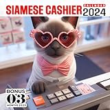 Siamese Cashier Calendar 2024: Jan 2024 to Dec 2024, Bonus 3 Months last 2023, 15 Months of Siamese Cashier, Thick & Sturdy Paper, Great Gift For ... Major US Holidays, Kalendar, C