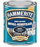 Hammerite Metall-Schutzlack matt Rostschutz Lack Metallfarbe Grundierung … (2,5l, anthrazitgrau)