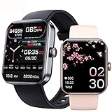 CISIYOO Smartwatch mit Blutzuckerüberwachung, 1,91 HD-Touchscreen-Fitnessuhr mit Herzfrequenz-/Körpertemperatur-/Blutdruck-/Schlaf-Tracker, mehr als 50 Sportmodi, IP67 wasserdichte Uhr(Black)