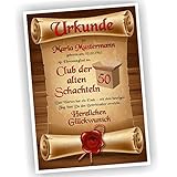 Play-Too Geburtstagsurkunde 30 40 50 60 Club der alten Schachteln Bild Geschenk Urkunde Geburtstag personalisiert F