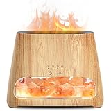 SALKING 2-in-1 Aroma Diffuser & Salt Range Pakistan Leuchte, Flammeneffekt Diffusor für ätherische Öle, Diffusor Kühler Nebel Luftbefeuchter mit 3-Helligkeit, 150