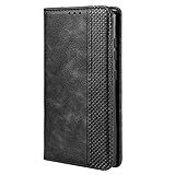 TANYO Leder Folio Hülle für Oppo Find X2 Pro, Premium Flip Wallet Tasche mit Kartensteckplätzen, PU/TPU Lederhülle Handyhülle Schutzhülle - Schw
