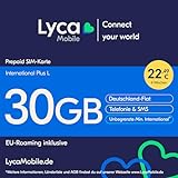 Lyca Mobile International Plus L Prepaid Smartphone SIM Karte ohne Vertrag inkl. 30 GB D