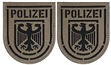 2 Stück Polizei Aufnäher Patches Klett Taktische Deutscher Adler IR Infrarot Reflektierende Abzeichen Applikationen für Hüte Rucksack Jacken Kleidung Uniform W