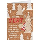Sheepworld - 90998 - Klappkarte, mit Umschlag, Weihnachten, Nr. 6, Korkkarte, Frohes Fest, 16,5cm x 11,5