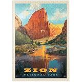 MyPuzzle Zion National Park: Virgin River Valley, Vintage Poster - Premium 1000 Teile Puzzle - MyPuzzle Sonderkollektion von Anderson Design Group