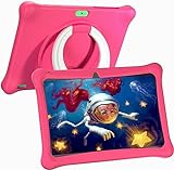 SGIN Kinder-Tablet, 10 Zoll, Touchscreen, Android 12, 2 GB RAM, 64 GB ROM, Lerntablett mit Tasche, Kindersicherung, Dual-Kamera 2 MP + 5 MP, Spiele, Bluetooth (Rosa)