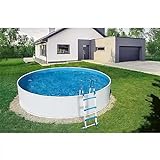 Paradies Pool® Aufstellpool Splash Pool Komplettset rund 355 x 90 cm weiß inkl. Filteranlage, Leiter, V