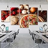 Frisch Gebackene Pizza (Ungerahmt 200 X 100 Cm)Leinwand Bild Wandbilder Wohnzimmer Modern Deko Kunstdrucke Wanddekoration Leinwandbild 5 Teilig Bild Auf Leinwand -6W4Y-Y6O1-8K2S/E4N2-7N5T/H2A1-0O7C/M