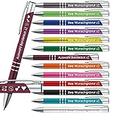 10x Kugelschreiber mit Gravur | Emojis Gravur | Auswahl 13 Farben | Personalisierte Werbekugelschreiber mit Wunschgravur | (Bordeaux, 10 Stück)