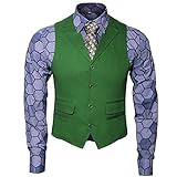 Herren Kostüm Hemd Weste Krawatte Anzug Outfit Set Ritter Gangster Verkleidung Halloween Cosplay Accessories für Erwachsene (XL, 3-TLG.Set)