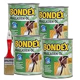 Bondex Douglasien-Öl, 3 Liter inkl. Pinsel - Schutz- und Pflegeöl für Aussen, Gartenmöbel und Terrassenö