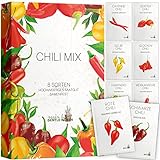 Chili Samen Set (8 Sorten) – Buntes Chili Pflanzen Set für Garten und Balkon – Chili Set mit Saatgut für Chilli Pflanzen von scharf bis mild ideal als Geschenk