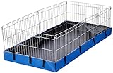 Amazon Basics Haustierkäfig Bequem mit Segeltuch-Unterteil, Meerschweinchen, Blau, L 118 x B 35 x H 60