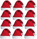 Redstar Fancy Dress 12 x Weihnachtsmützen – Weihnachtsmützen Familie – Perfekter Zusatz als Weihnachtsmannkostüm – Weihnachten Mützen für die Ganze Familie oder für Weihnachtsfeiern der Arb