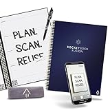 Rocketbook Fusion Wiederverwendbares Digitales Notizbuch & Kalender Planer - Letter A4 Blaugrün - Elektronisch und Wiederbeschreibbar - Inkl. Pilot Frixion Stift und Mikrofasertuch - Made in US