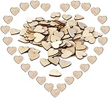 AONAT 100 Stück Holzherzen zum Basteln und Dekorieren, naturfarben 15mm Klein Holzherzen, Mini Wooden Hearts, Ideal als Hochzeits-Deko, Tischdeko, Streudek