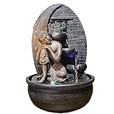 Zen'Light - Zimmerbrunnen Buddha Grace mit Farbiger LED-Beleuchtung - Zen-Dekor Ideal für Meditation und Entspannung - Leise Wasserpumpe - Abnehmbare Skulptur - H 40