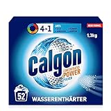 Calgon 4-in-1 Power Pulver – Wasserenthärter gegen Kalkablagerungen, Schmutz und Korrosion in der Waschmaschine – Beugt unangenehmen Gerüchen vor – 1 x 1,3 kg